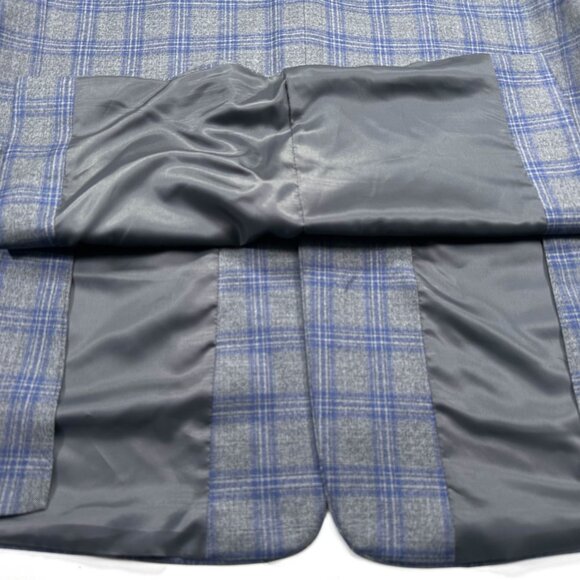 Oak Hill Premium 48 XL Blue Gray Check 2-Button Wool Blazer Sport Coat Jacket - Picture 6 of 6